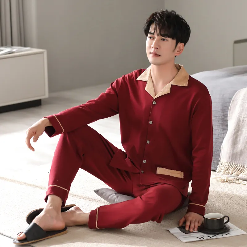 MADALLO Pajama Set Men's Deep Red-1