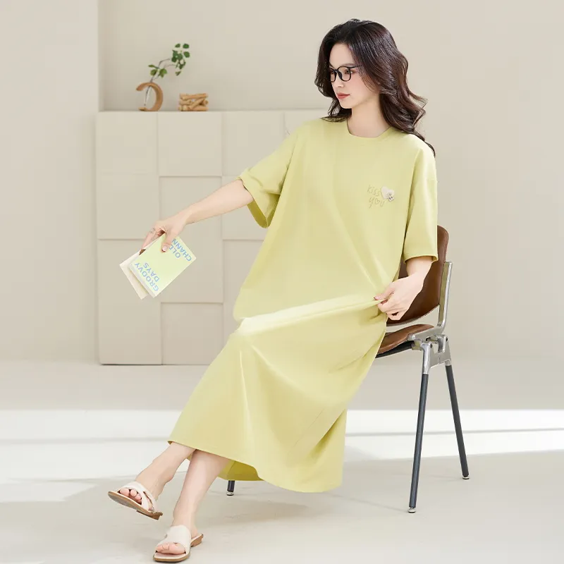 MADALLO Nightgown Women's Yellow Green-6
