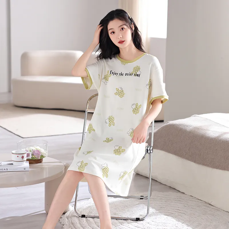 MADALLO Nightgown Women's Yellow Green-3