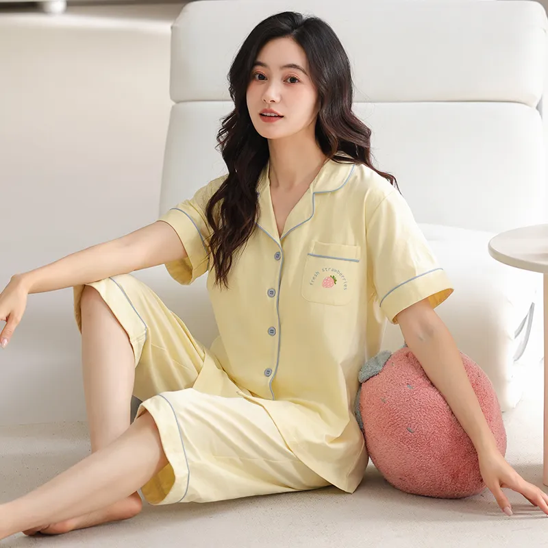 MADALLO Pajama Set Women's Light Yellow-5