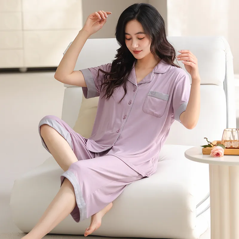 MADALLO Pajama Set Women's Dark Purple-2