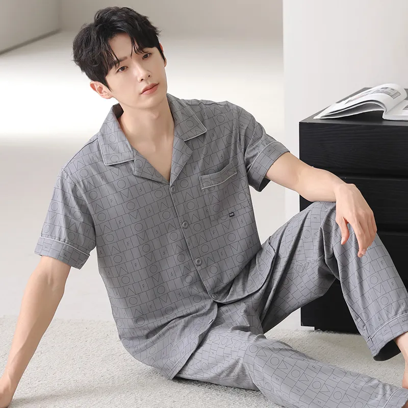 MADALLO Pajama Set Men's Medium Gray-5