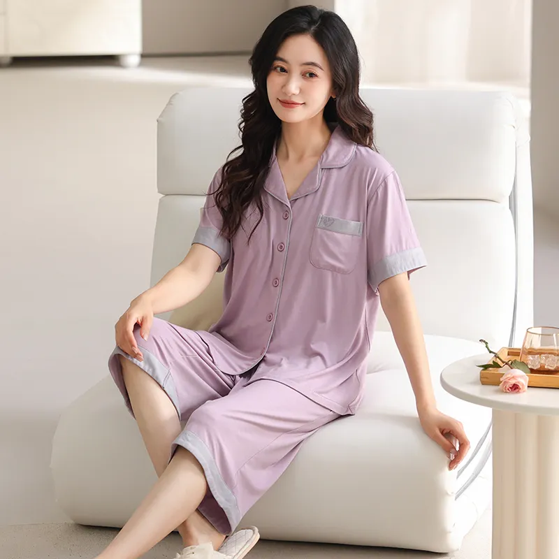 MADALLO Pajama Set Women's Dark Purple-5
