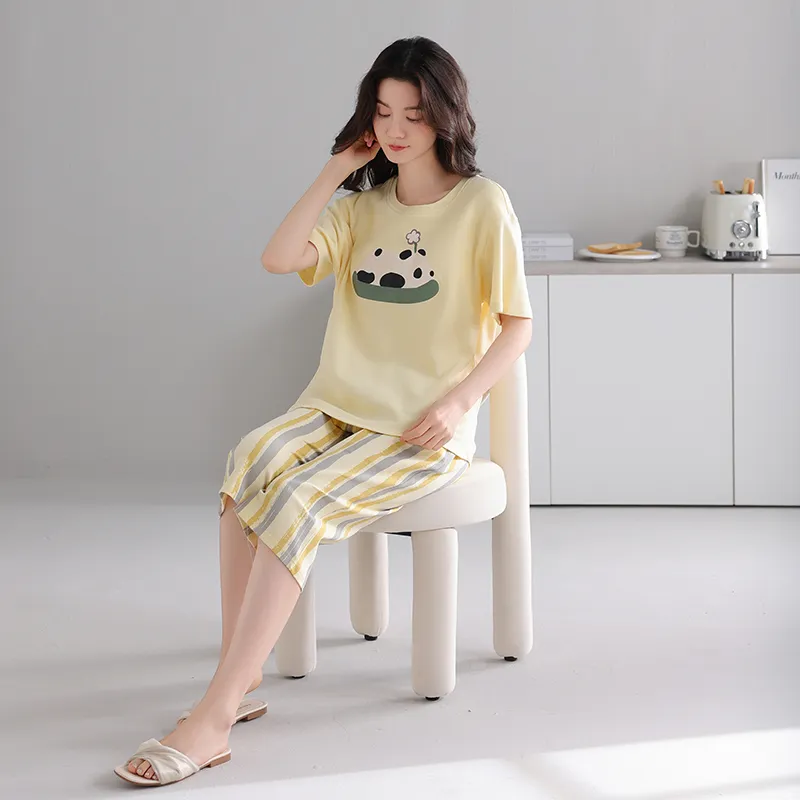 MADALLO Pajama Set Women's Light Yellow-3