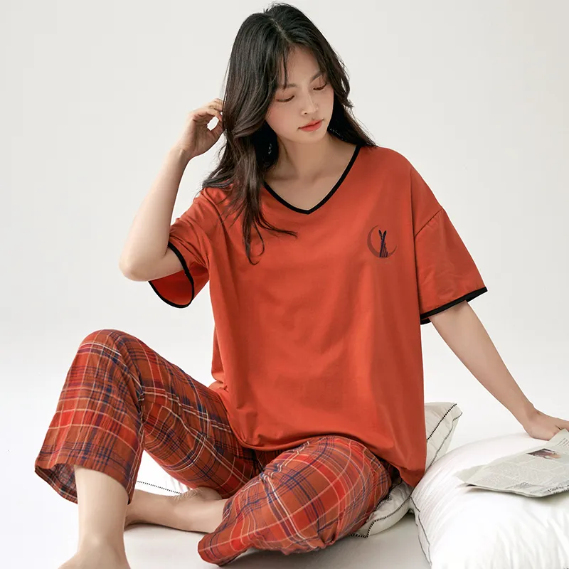 MADALLO Pajama Set Women's Orange Red-4