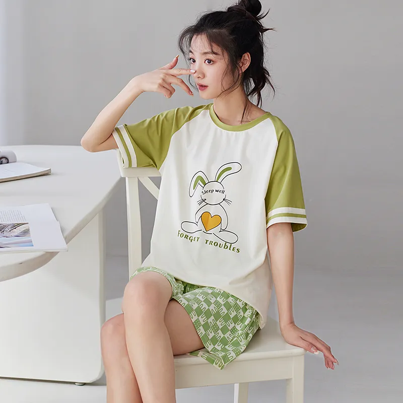 MADALLO Pajama Set Women's Yellow Green-5