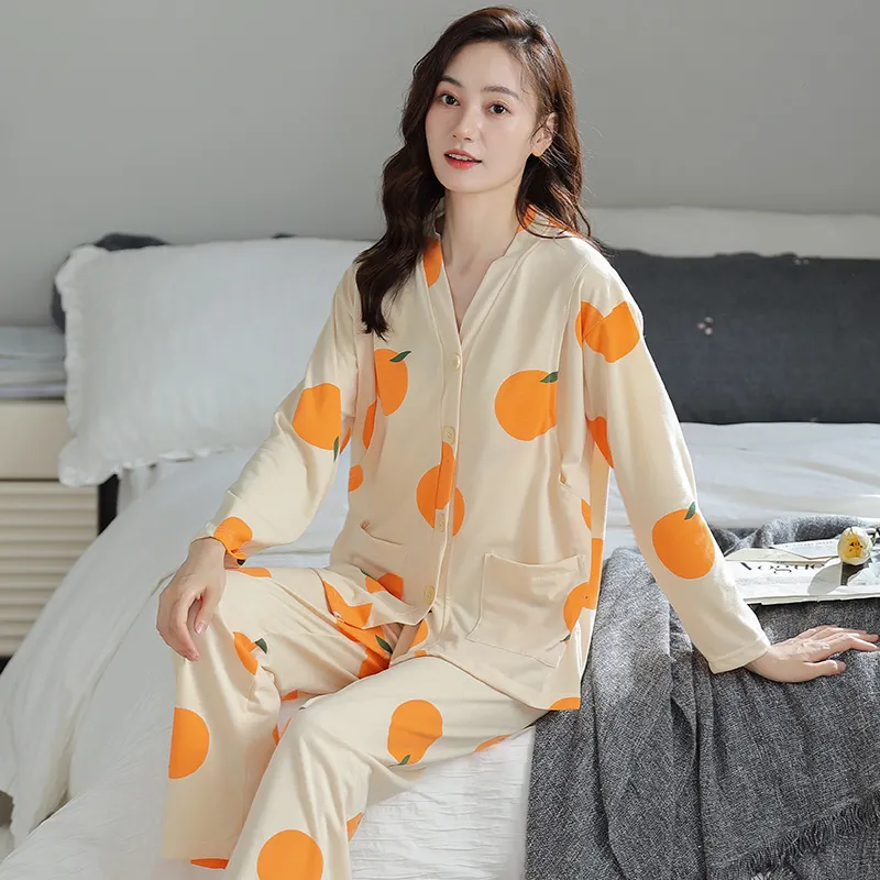 MADALLO Pajama Set Women's Yellow Orange-3