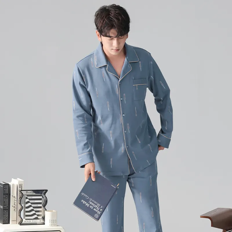 MADALLO Pajama Set Men's Steel Blue-1