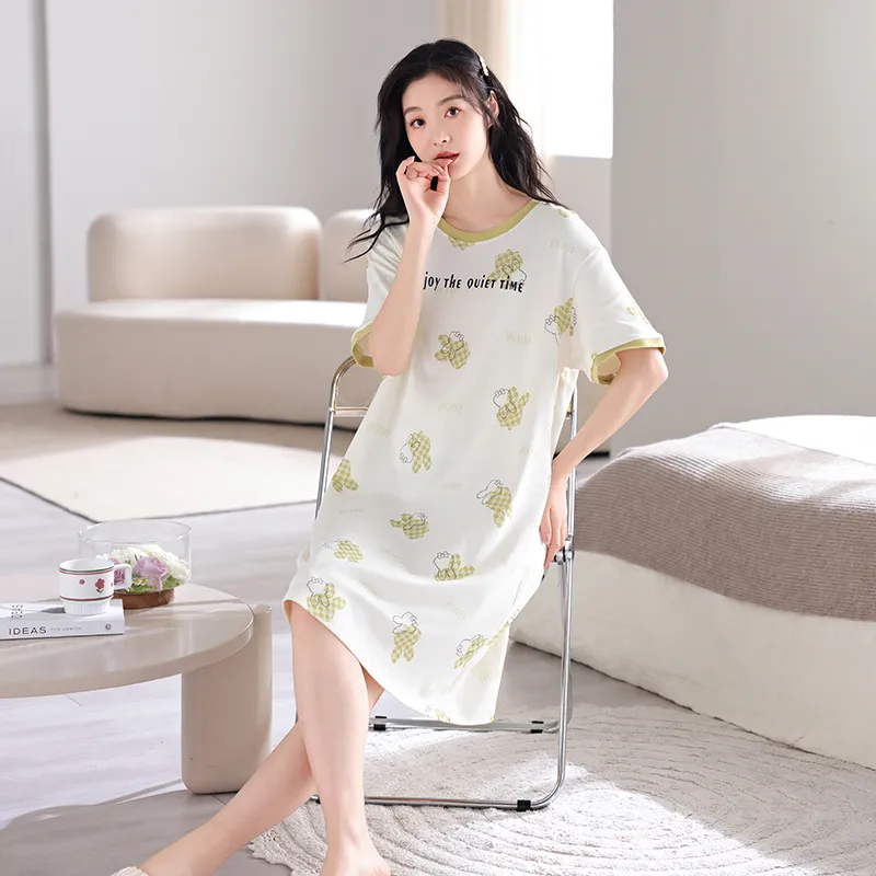 MADALLO Nightgown Women's Yellow Green-4