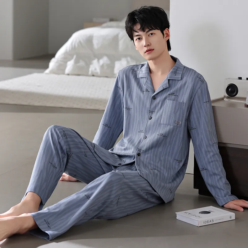 MADALLO Pajama Set Men's Pink Blue-5