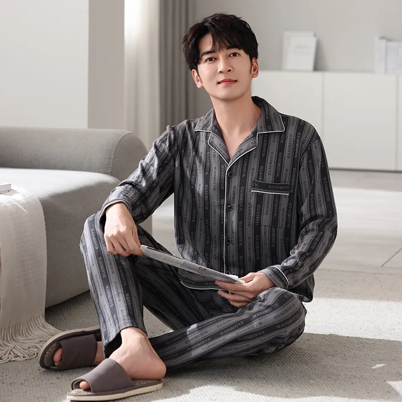 MADALLO Pajama Set Men's Black Gray Color-3