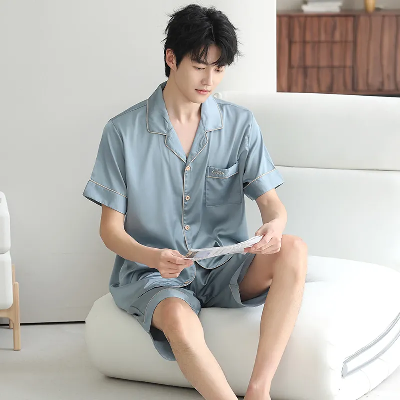 MADALLO Pajama Set Men's Steel Blue-3