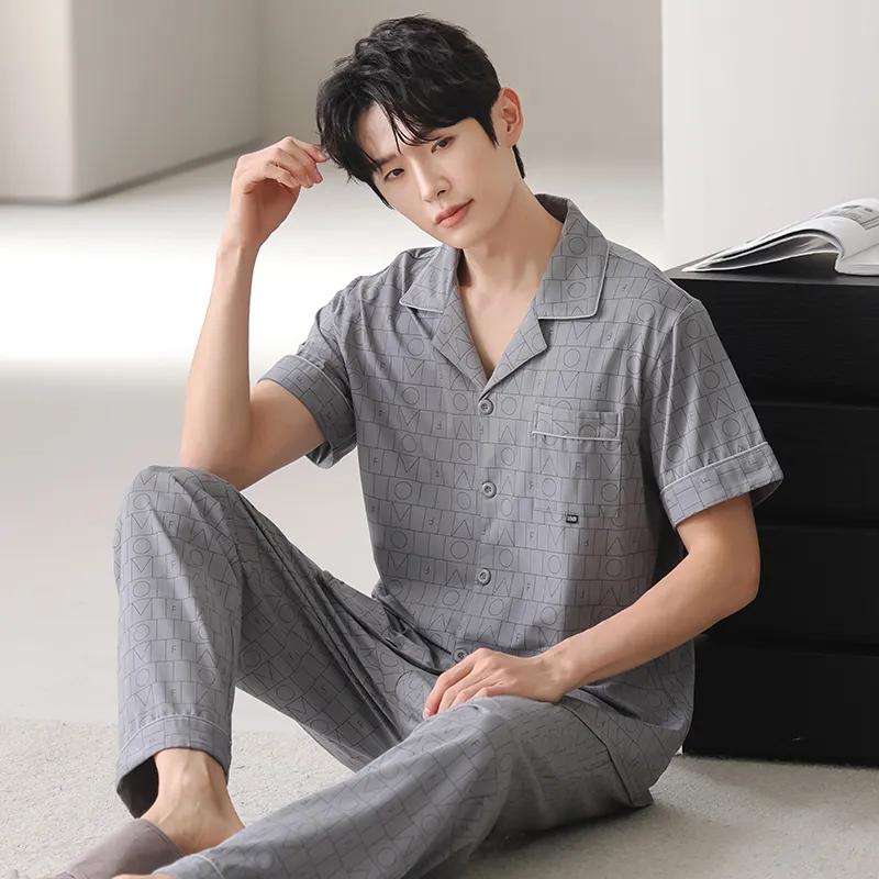MADALLO Pajama Set Men's Medium Gray-4