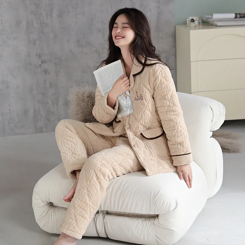MADALLO Pajama Set Women's Wheat-3