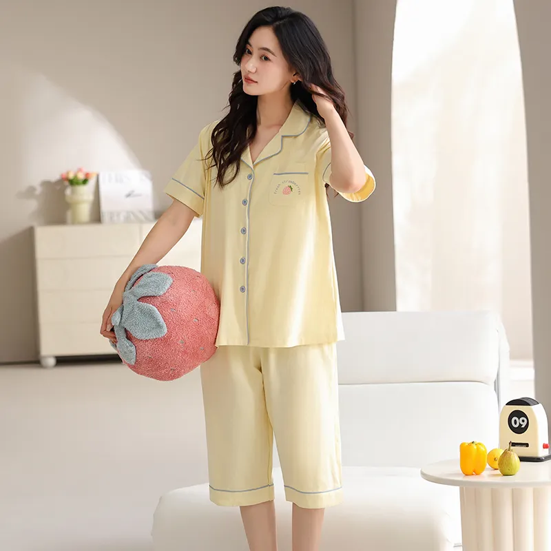 MADALLO Pajama Set Women's Light Yellow-3