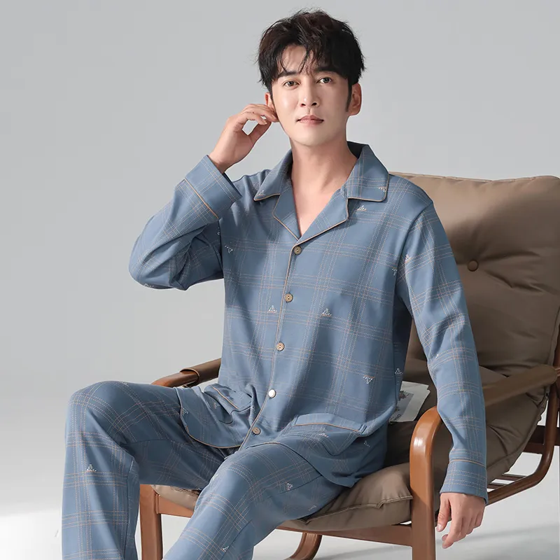MADALLO Pajama Set Men's Steel Blue-1