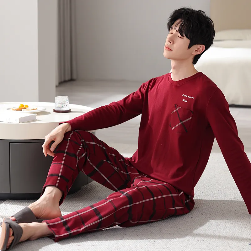 MADALLO Pajama Set Men's Deep Red-4