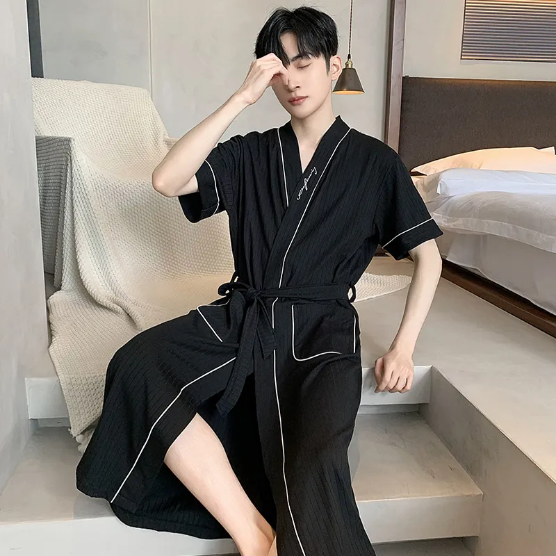 MADALLO Pajama Robe Men's Black-1