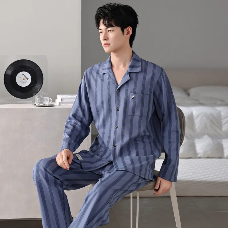MADALLO Pajama Set Men's Pink Blue-3
