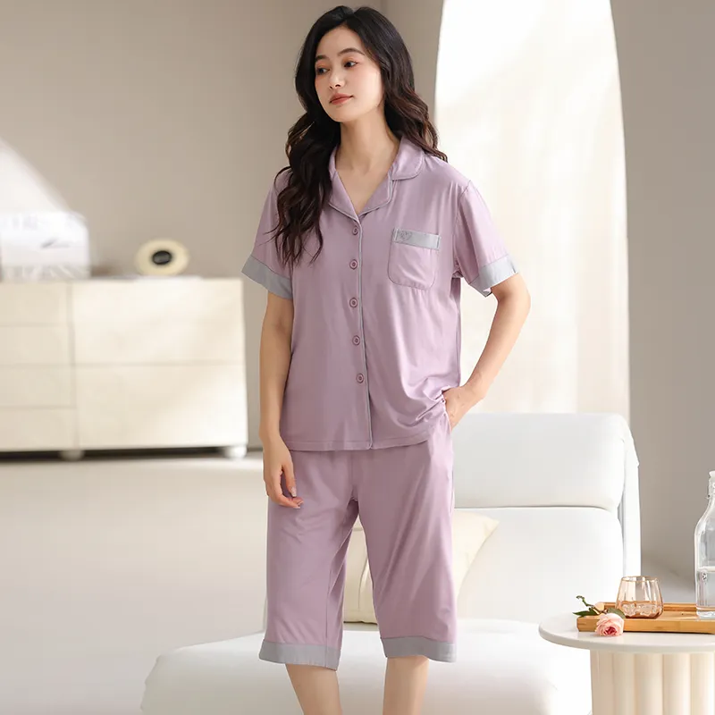 MADALLO Pajama Set Women's Dark Purple-3