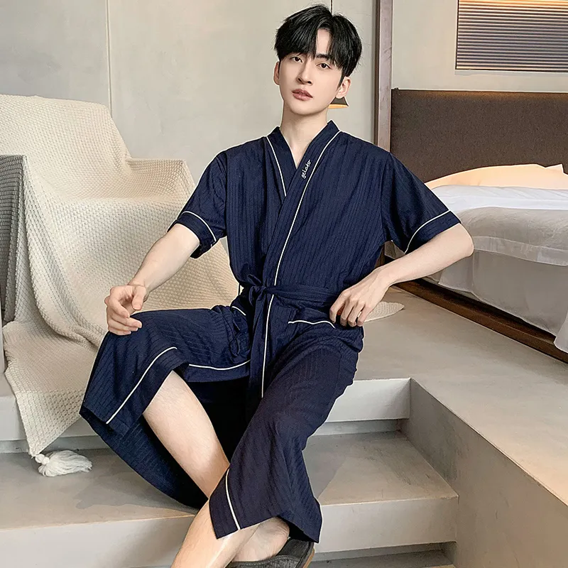 MADALLO Pajama Robe Men's Dark Blue-1