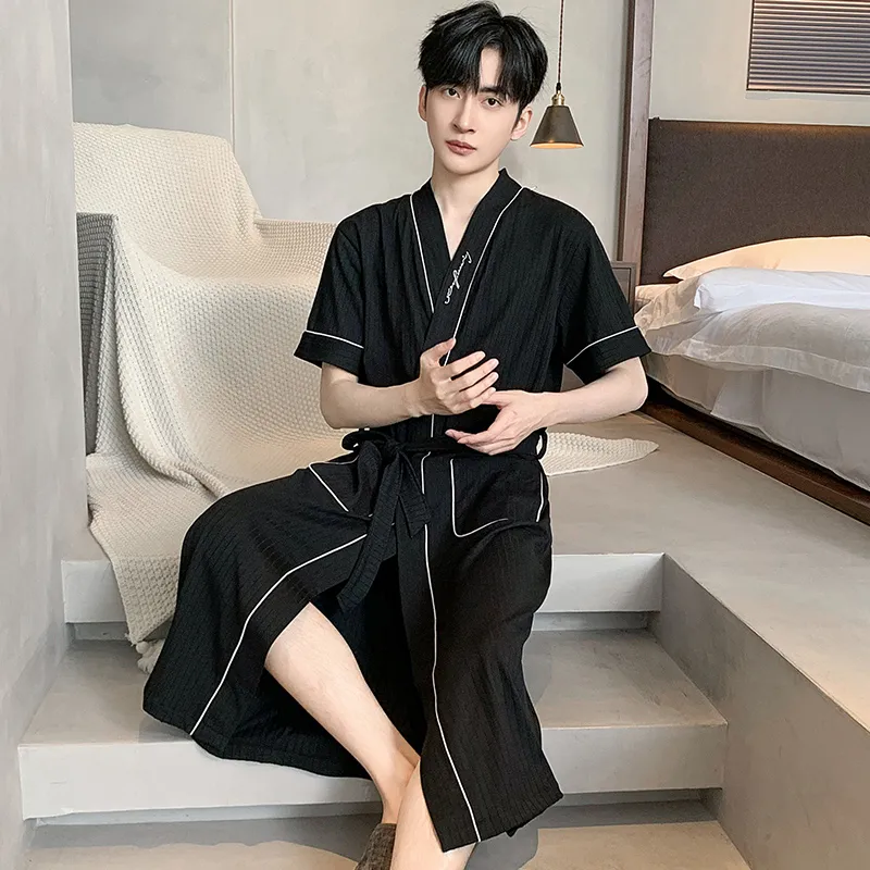MADALLO Pajama Robe Men's Black-2