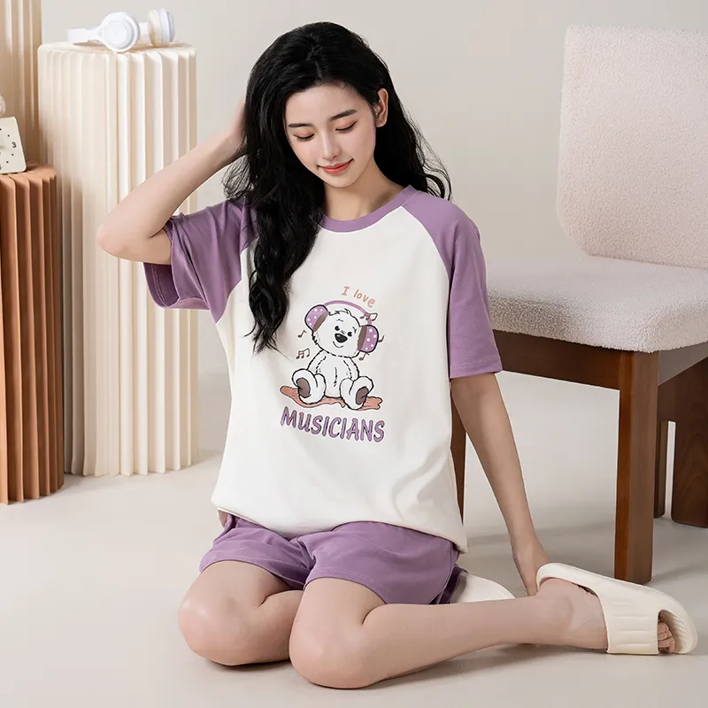 MADALLO Pajama Set Women's Dark Purple-2