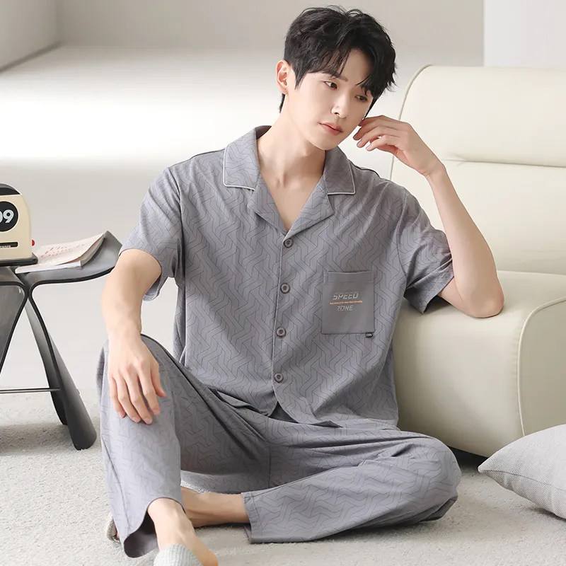 MADALLO Pajama Set Men's Medium Gray-5