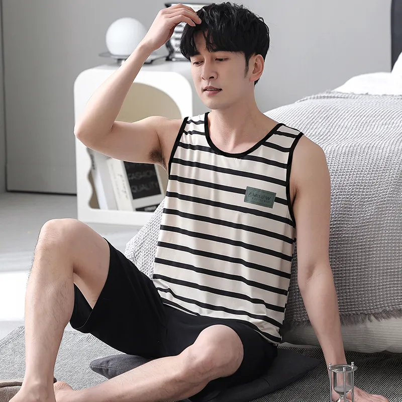 MADALLO Pajama Set Men's Black White-4