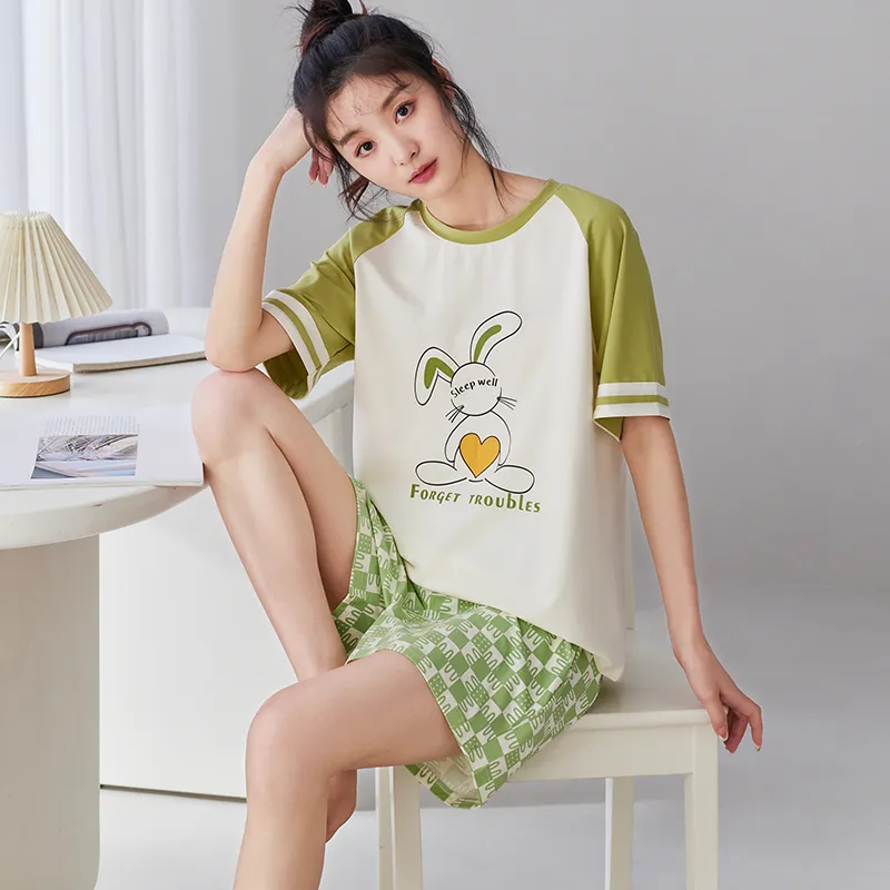MADALLO Pajama Set Women's Yellow Green-3
