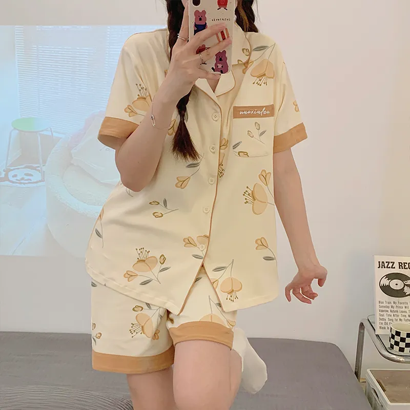 MADALLO Pajama Set Women's Light Yellow-4