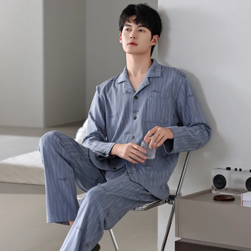 MADALLO Pajama Set Men's Pink Blue-2