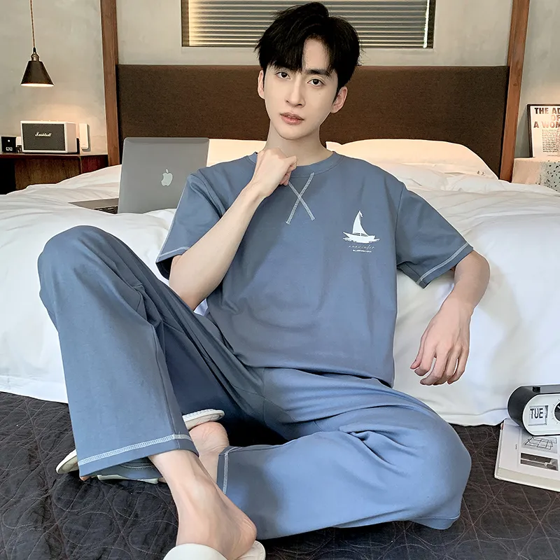 MADALLO Pajama Set Men's Steel Blue-1