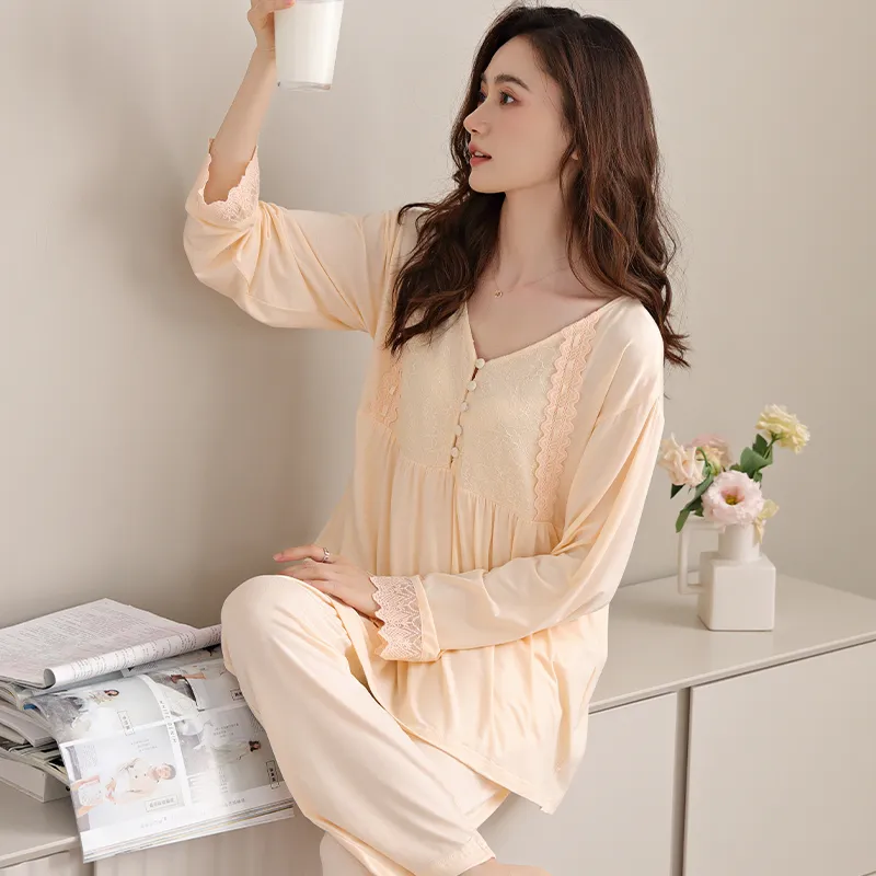 MADALLO Pajama Set Women's Light Orange-4