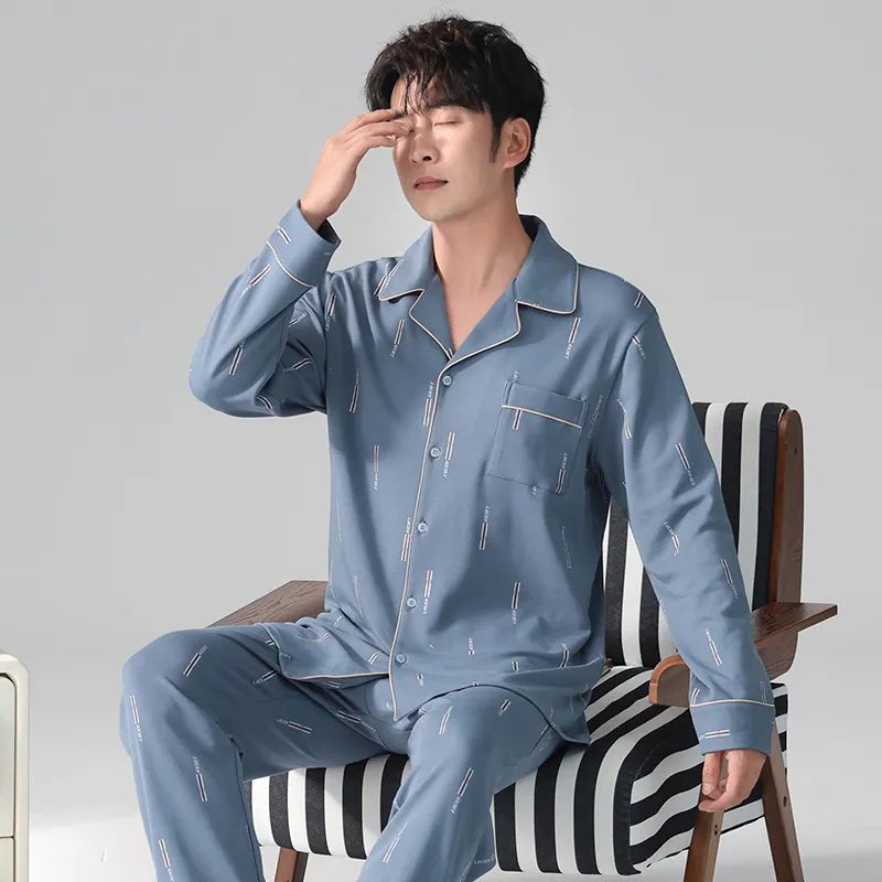 MADALLO Pajama Set Men's Steel Blue-3