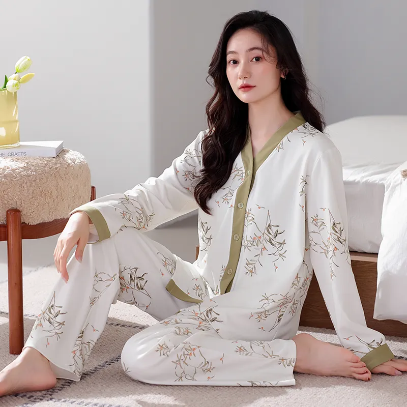 MADALLO Pajama Set Women's Olive Green-1