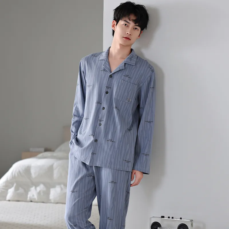 MADALLO Pajama Set Men's Pink Blue-4
