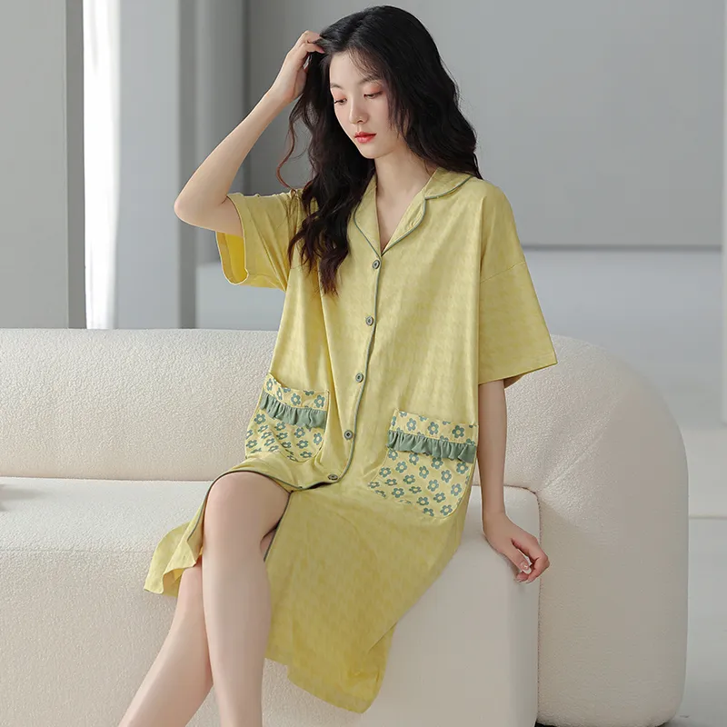 MADALLO Nightgown Women's Yellow Green-3