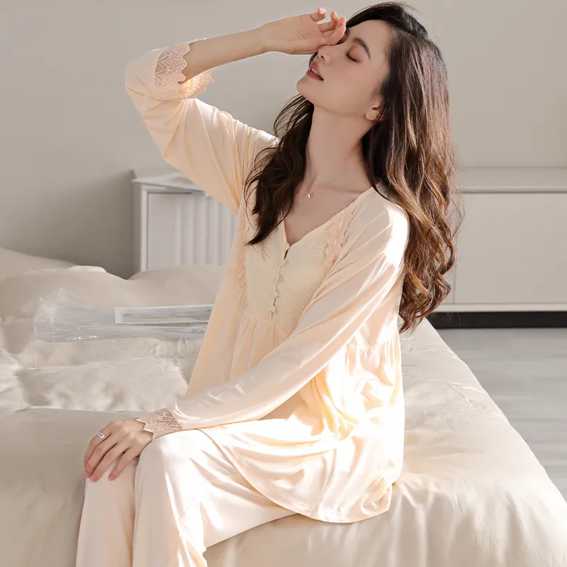 MADALLO Pajama Set Women's Light Orange-2