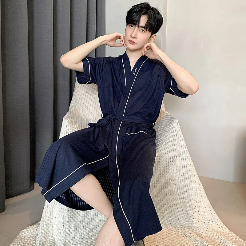 MADALLO Pajama Robe Men's Dark Blue-3