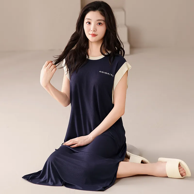 MADALLO Nightgown Women's Navy Blue-2