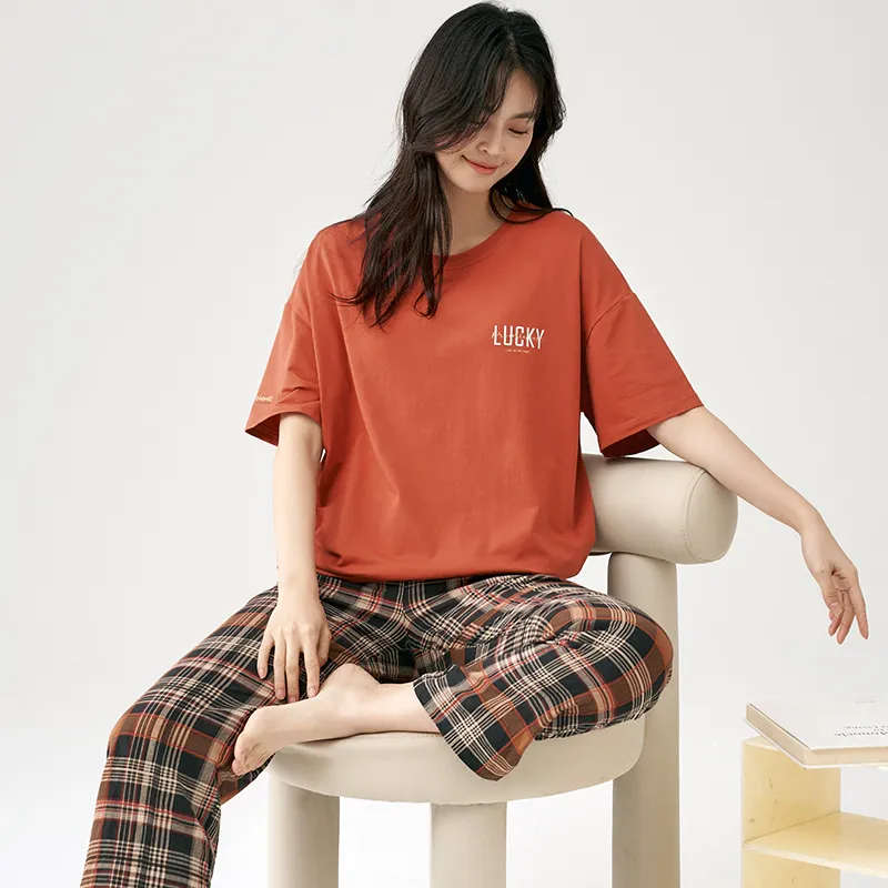 MADALLO Pajama Set Women's Orange Red-4