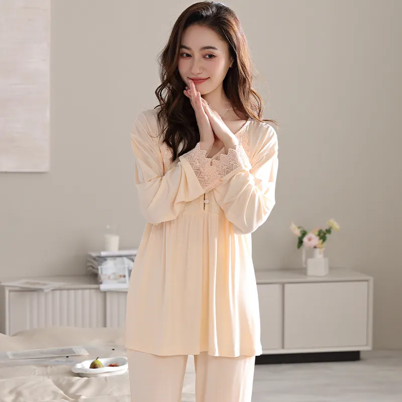 MADALLO Pajama Set Women's Light Orange-5