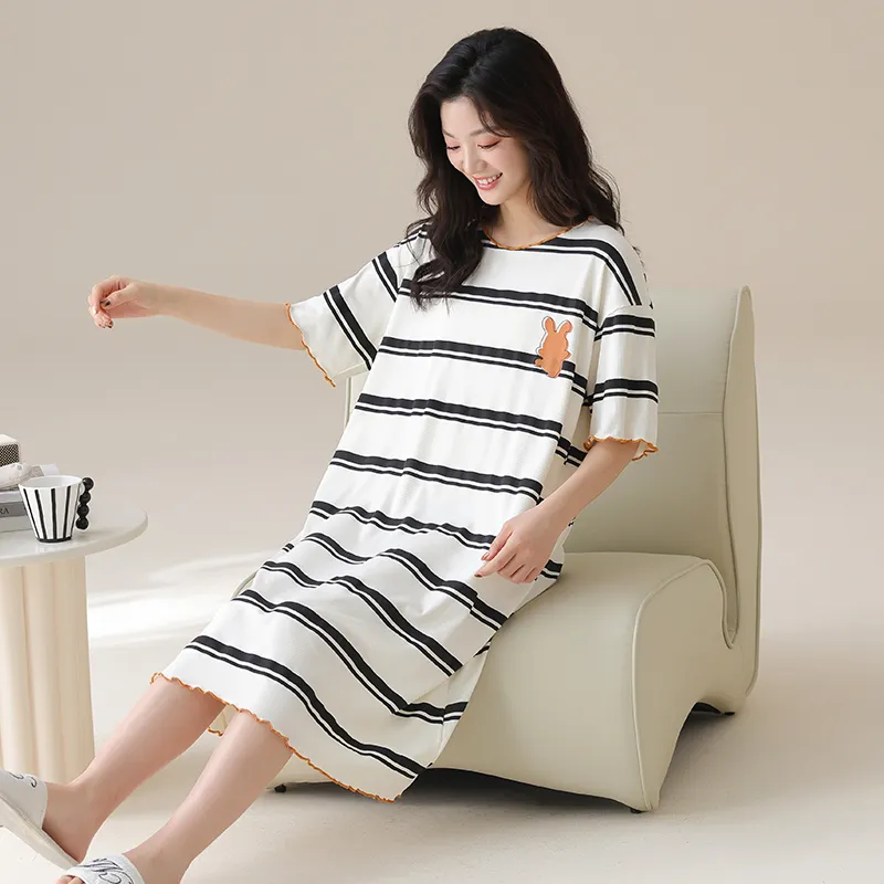 MADALLO Nightgown Women's Black White-3