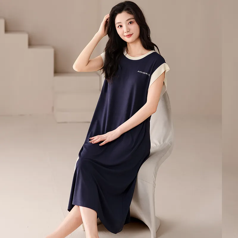 MADALLO Nightgown Women's Navy Blue-5