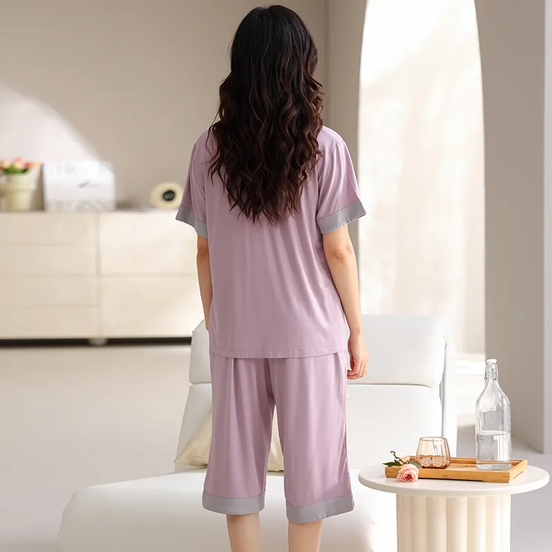 MADALLO Pajama Set Women's Dark Purple-4