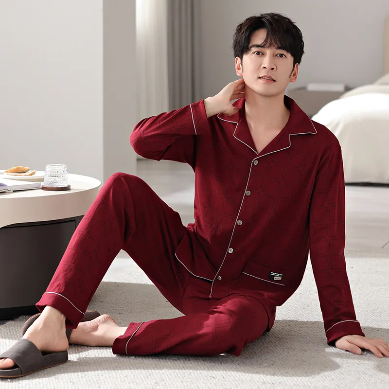 MADALLO Pajama Set Men's Deep Red-3