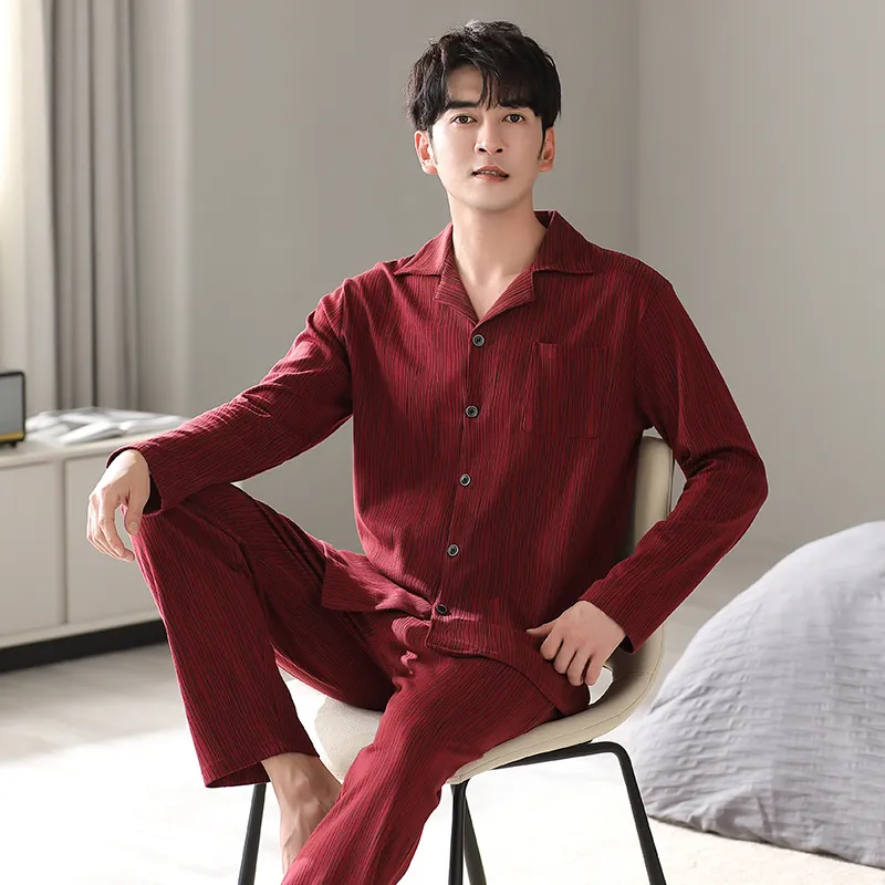 MADALLO Pajama Set Men's Deep Red-3