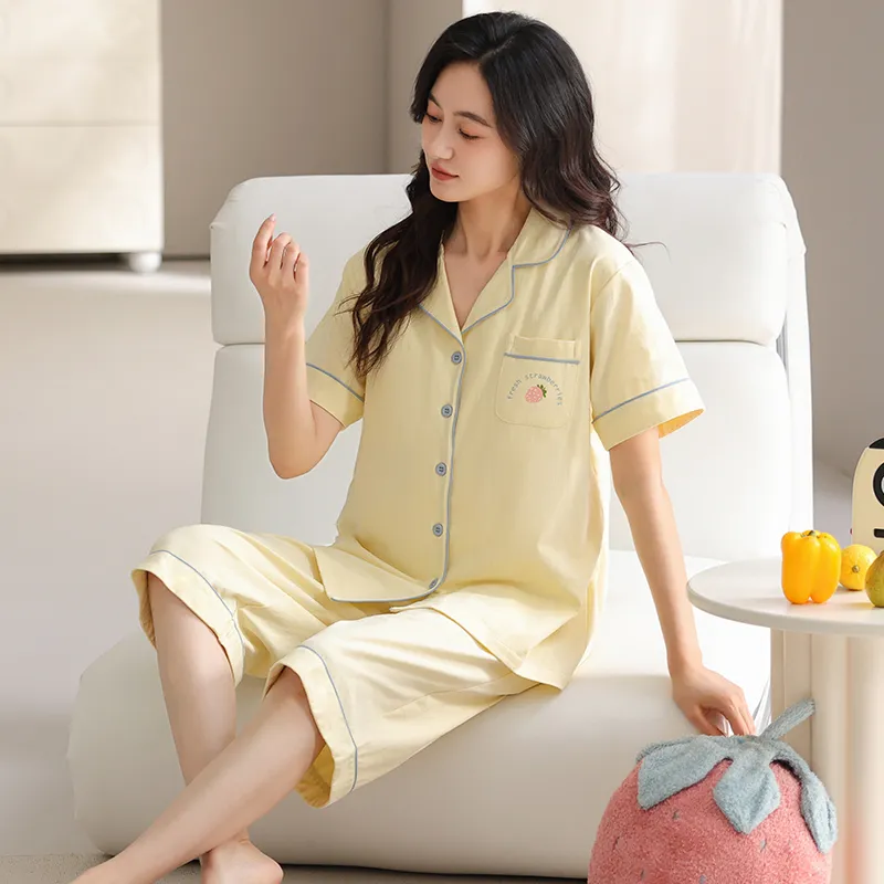 MADALLO Pajama Set Women's Light Yellow-6