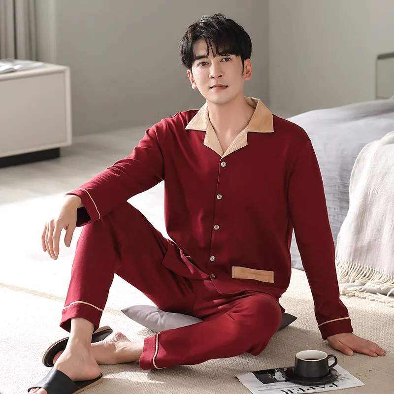 MADALLO Pajama Set Men's Deep Red-3